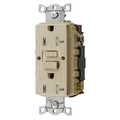 Hubbell Wiring Device-Kellems Heavy Duty Commercial Tamper-Resistant/Weather Resistant AUTOGUARD® Self-Test GFCI Receptacle (Assembled In USA), 20A, Ivory GFTWRST20IU